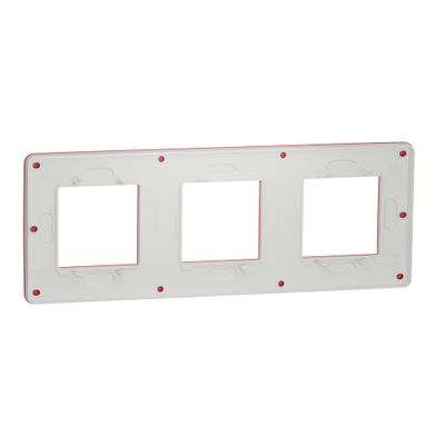 Plaque de finition 3 postes rouge/ blanc - Unica studio SCHNEIDER ELECTRIC