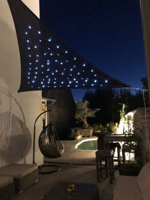 Voile d'ombrage triangulaire 300 cm avec LED JARDILINE