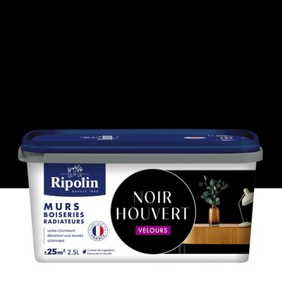 Peinture murs, boiseries et radiateurs noir houvet velours 2,5 L - RIPOLIN