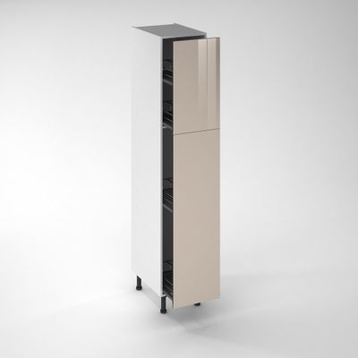 Façade de cuisine 1 porte Cristal cashmire 130 x 40 cm pour meuble colonne