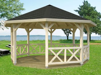 Kiosque de jardin en bois Betty - 18 m² intérieur - Couverture de toit en shingles - Livraison à domicile incluse - PALMAKO