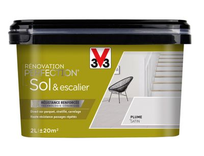 Peinture de rénovation sol et escalier finition satinée plume 2 L - V33