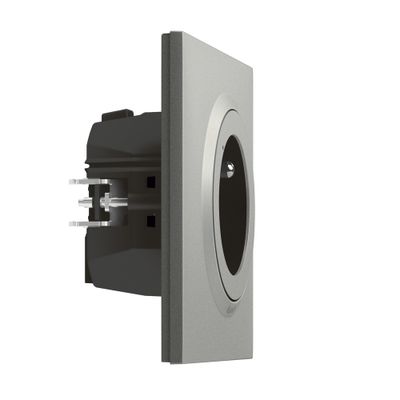Prise électrique connectée encastrable avec terre + plaque Aluminium - Dooxie with Netatmo LEGRAND