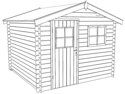 Abri de jardin bois Bois Naturel  Katia 5,8m2 Livraison à domicile incluse