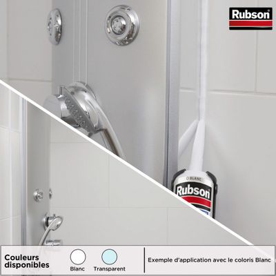 Mastic Colle Silicone Polymère Salle de Bain Saine Transparent 280 ml RUBSON