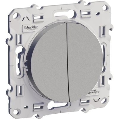 Double bouton poussoir aluminium - Odace 2011 SCHNEIDER ELECTRIC