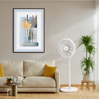 Ventilateur sur pied VORANZA 3D oscillant, télécommande, 95-115 cm - FARELEK