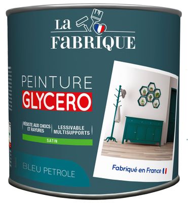 Peinture glycero Bleu Pétrole satin 0,5 L - LA FABRIQUE