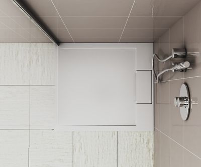 Receveur de douche 80x90 cm résine blanc brillant Island - OCEA