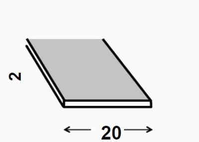 PROFILE PLAT PVC BLANC 20 X 2 MM 2,60 M CQFD