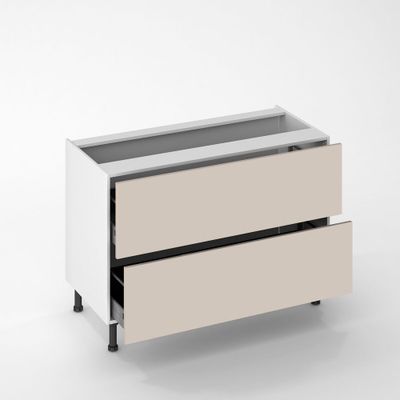 Façade pour meuble bas de cuisine Lotus cachemire mat 35 x 120 cm OFITRES