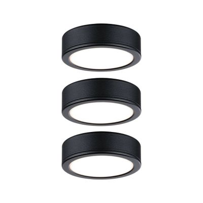 Spots LED encastrables ou saillie sous-meubles par 3 Noir - Pukk PAULMANN