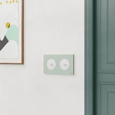 Plaque de finition 2 postes Odace 2025 vert jade - SCHNEIDER ELECTRIC