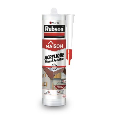 Mastic Acrylique Murs & Fenêtres Acajou 280 ml RUBSON