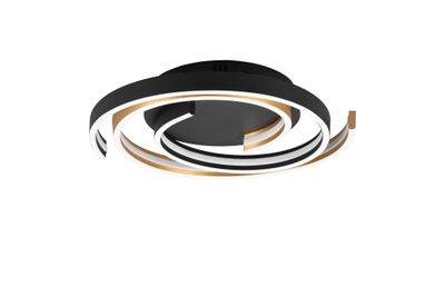 Plafonnier CAYA laiton et noir LED 58W 6800 lumens blanc dynamique CCT - TRIO