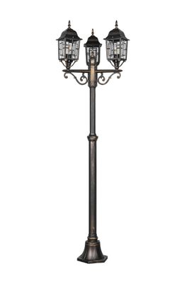 Lampadaire extérieur E27 200cm Volturno rouille IP44 3x60W - TRIO