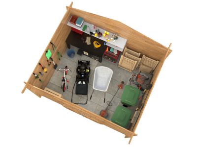 Abri de jardin en bois autoclave marron Valentine -  12,9 m² hors-tout - Livraison incluse - PALMAKO