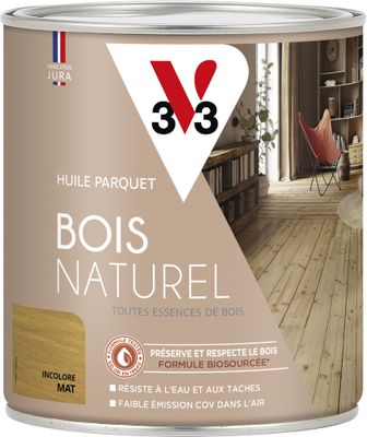 Huile parquet bois naturel incolore mat 0,75 L - V33