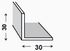Cornière égale aluminium anodisé incolore 30 x 30 x 1,2 mm 2,50 m CQFD