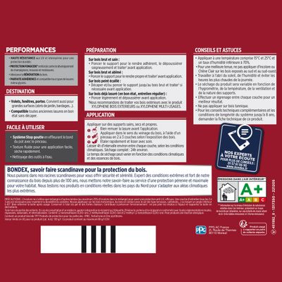 Lasure très haute protection 8 ans chêne moyen 1 L - BONDEX