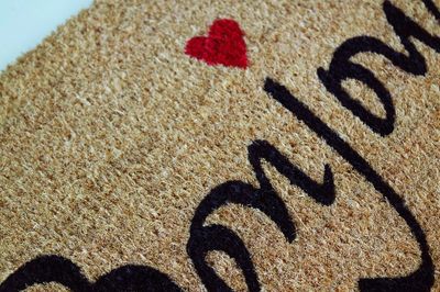 Tapis coco texte bonjour coeur 40 x 60 cm - ID HOME