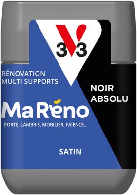 Peinture de rénovation multi-supports MaRéno noir absolu finition satinée 75 ml - V33