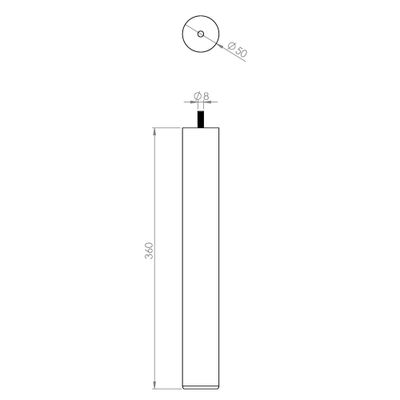 Pied de lit rond bois diamètre 50 x 360 mm CIME