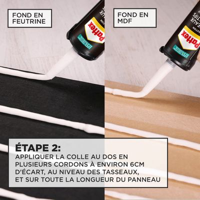 Colle de fixation Panneaux décoratifs cartouche 470 g - PATTEX