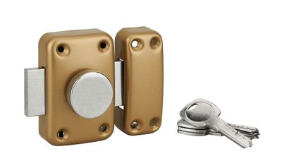 Verrou de porte d'entrée Apache à bouton et cylindre 45 mm blanc 3 clés THIRARD