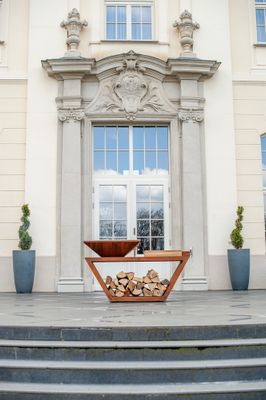 Brasero de cuisson G4 corten avec plaque plancha, grille et couvercle de protection ARTISS