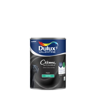 Peinture crème de couleur Noir satin 1L - DULUX VALENTINE