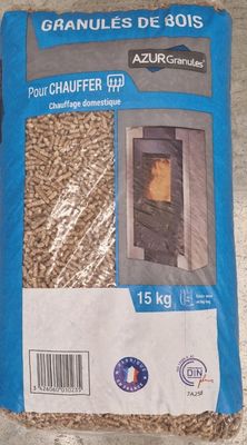 Pellet granulés bois 100 % AZUR BLEU sac de 15 kg