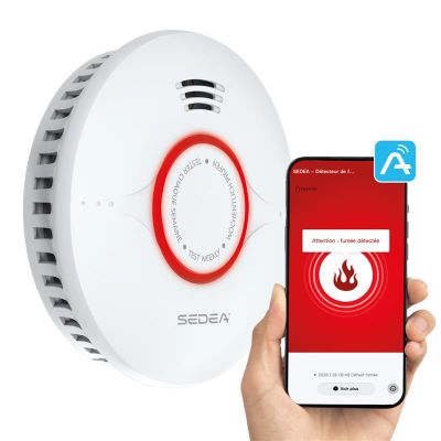 Détecteur de fumée connecté Autonomie 3 ans - SEDEA
