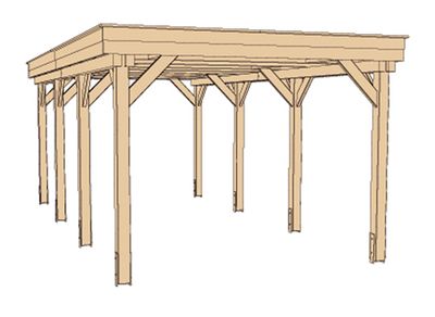 Carport simple 609 Livraison gratuite domicile, Livraison à domicile incluse - WEKA