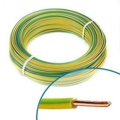 Fil électrique H07V-U 2,5 mm² rigide vert/jaune 100 m