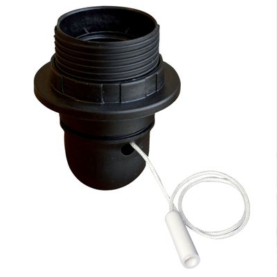 Douille électrique E27 avec interrupteur à tirette noir - TIBELEC