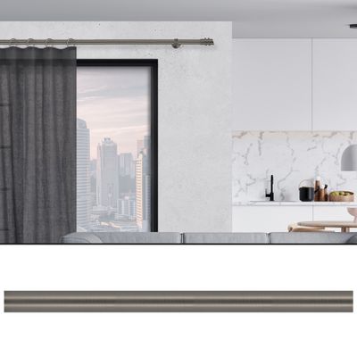 Tringle à rideaux en métal 1.50 m diam 28 mm Finition Gun foncé - MOBOIS