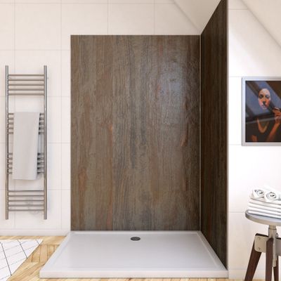 Panneau mural de douche 120x210 cm Wood Stone - AURLANE