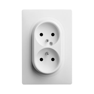 Double prise 2 pôles + terre 1 poste verticale blanc Caly - DEBFLEX