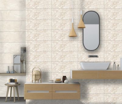 Faience murale intérieur beige DESERT ép 8 mm 20 x 50 cm paquet de 1 m² ELYSSA TRADING