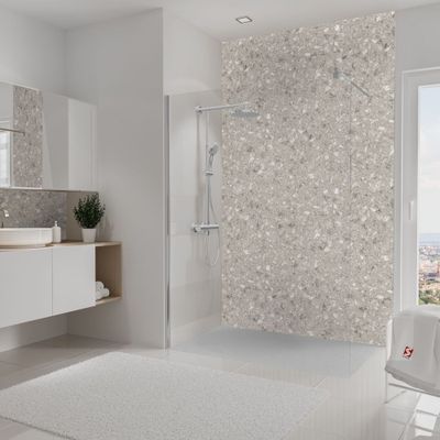 Panneau mural de douche 150x255 cm terrazo greige DécoDesign Softtouch - SCHULTE