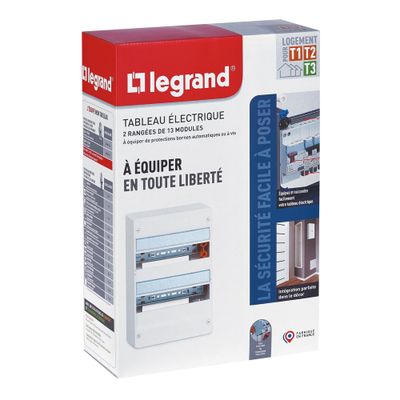 Tableau électrique nu 2 rangées de 13 modules - Drivia LEGRAND