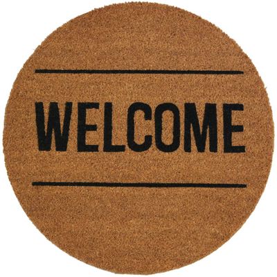 Tapis natruel blanchi rond welcome diam 60 cm - ID HOME