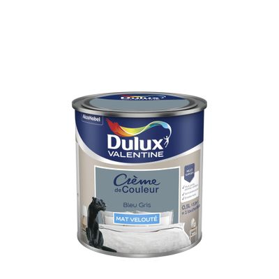 Peinture crème de couleur Bleu Gris Mat 0.5 L - DULUX VALENTINE