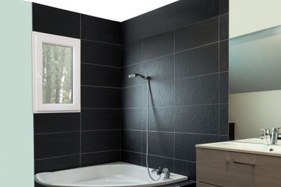 Fenêtre PVC 1 vantail oscillant-battant hauteur 95 x largeur 60 cm tirant droit