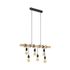 Suspension bois et acier noir E27 6 x 60W TOWNSHEND - EGLO