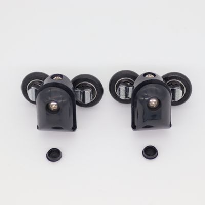 Roulettes simple corps noires pour portes de douche diamètre 23mm - AURLANE