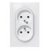 Prise électrique double compacte encastrable avec terre verticale Blanc - Neptune LEGRAND