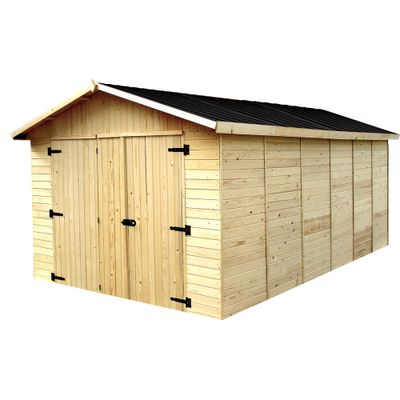 Garage avec panneaux en bois massif ép. 16 mm 13,14 m², Livraison à domicile incluse - HABRITA