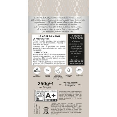 Pâte à bois chêne clair tube 250 g - LIBERON